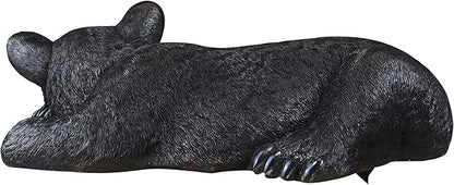Design Toscano Lemont the Lovable Lounger Climbing Black Bear Roof Mount Outdoor Garden Statue, 34 Inch Long, Cast Stone Resin, Woodland Black Finish
