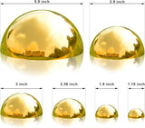 Nerien Gazing Ball, Stainless Steel Garden Mirror Globe, Polished Ornament Sphere, Hollow Floating Reflective Hemisphere, for Home Outdoor Pond Housewarming Swimming Pool Decoration, Gold, 6Pcs Mix
