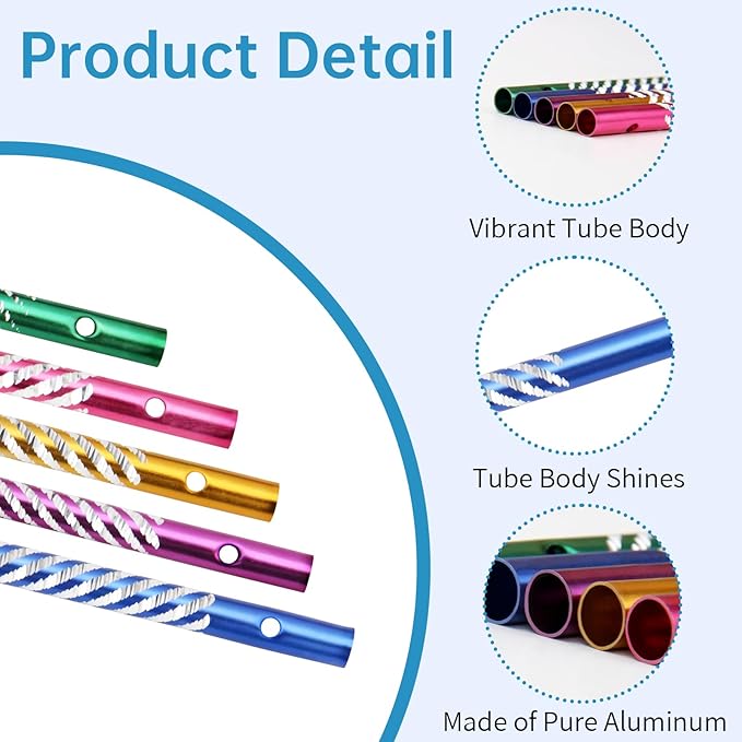100Pcs Metal Wind Chime Tubes, Aluminum DIY Crafts Wind Chime Empty Tubes Parts Kit, Assorted Color