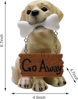 Nature's Mark Labrador Retriever Dog Puppy Statue with Welcome Sign Resin Garden Statue Decor 6.7" H