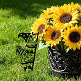 WADORN Funny Climbing Ladder Gnomes Metal Decorative Garden Stakes, Black Gnome Theme Outdoor Statues Silhouette Gnomes Lover Gifts Stakes Ornaments for Yard Art Garden Patio Backyard Lawn Decors