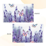 Lavender Flower Background with Butterflies Flag 3x5 Ft Outdoor Flags Double Sided Garden Flag Funny Outside Yard Flag Party Banner for Wall Art Hanging Poster Indoor Outdoor Decoration