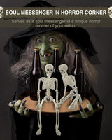 5 Pack Posable Skeleton Halloween Decorations, 16in Halloween Skeleton Decor- Full Body Movable Joints with 22 Spiders & Cobweb, Outdoor/Indoor Scary Party Graveyard Props Hanging Skeletons