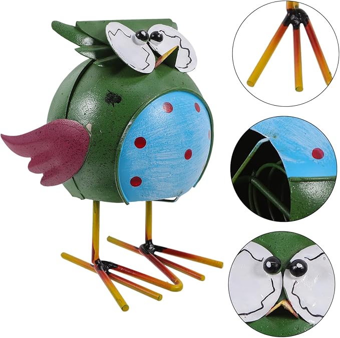 Owl Ornaments Animal Figurine Iron Garden Statue Desktop Ornament Bird Decor Outdoor Decor