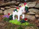 BigMouth Inc Unicorn Attack Garden Gnome Statue, Funny Outdoor Lawn & Yard Figurine, Housewarming Gag Gift Sculpture Decorations