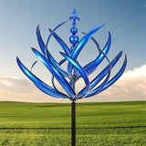 Large Outdoor Metal Wind Spinners,Garden Metal Wind Sculpture,Wind Spinners for Yard Garden,Unique and Magical Metals Windmill Outdoor Wind Spinner,360° Swivel Wind Sculpture Yard Art,Durable (Blue)