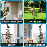 Garden Dog Wind Chimes Outdoor Indoor Decor - with 4 Tubes 7 Dogs Wind Chime, Mobile Romantic Wind Catcher, Bronze Wind Bells for Home, Mom Gifts, Balcony, Tree, Festival, Garden Decoration
