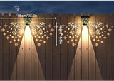 2 Pack Solar Fence Lights Outdoor Wall lihgts Decorations Metal Solar Deck Lights Waterproof LED Solar Powered Step Lights Warm White Light Decorative Lighting for Garden, Front Door, Backyard (metal)