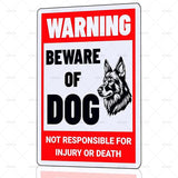 Beware of Dog Sign German Shepherd Metal Sign Warning Beware of Dog Signs for Fence Outdoor Farm Garden Gate Home Yard Decor 12x16 Inch