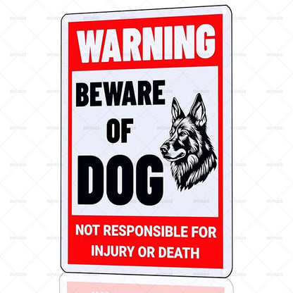 Beware of Dog Sign German Shepherd Metal Sign Warning Beware of Dog Signs for Fence Outdoor Farm Garden Gate Home Yard Decor 12x16 Inch