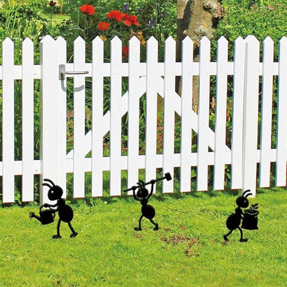 SUPERDANT 3PCS Industrial Ant Metal Garden Yard Art Decor Black Silhouette Outdoor Iron Art Decoration Garden Stakes Statues Ornament Crafts for Backyard Parks Lawns Outdoor Spaces