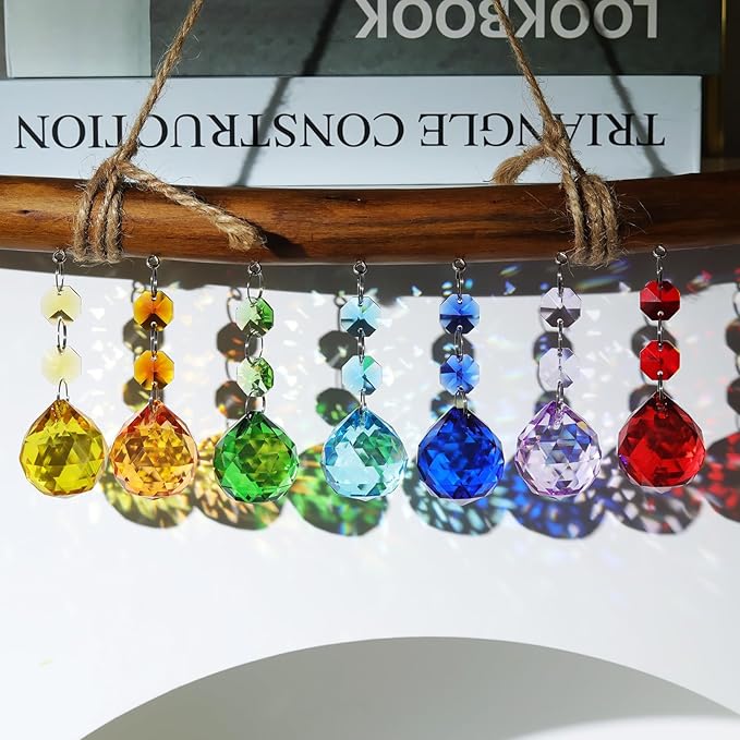 Crystal Suncatchers Colorful Prism Balls Hanging Sun Catchers Rainbow Maker Light Catcher for Window Home Garden Christmas Day Party Wedding Decoration