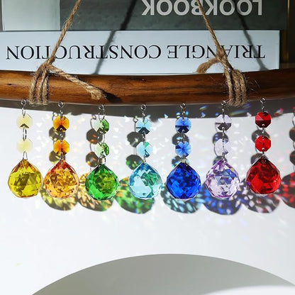 Crystal Suncatchers Colorful Prism Balls Hanging Sun Catchers Rainbow Maker Light Catcher for Window Home Garden Christmas Day Party Wedding Decoration