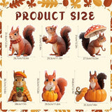 6Pcs Thanksgiving Yard Signs Stakes,The Nut Squirrel Pumpkin Fall Outdoor Decorations for Home Outdoor Yard Patio Lawn Decor, Garden Decorations