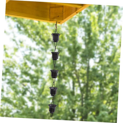 Happyyami 1pc Decorative Lotus Rain Chain Cups Stylish Japanese Design for Downspout Gutter Elegant Outdoor for Gardens and Patios Family and Friends