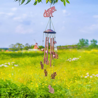 for Mom Cat Wind Chimes for Outside,Cat Gifts for Women/Men/Sympathy Gift/Memorial/Festival Birthday Gifts Metal windchimes Outdoors/Indoors,Patio,Garden Decor,Yard Decor,Porch