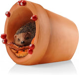 Muldale Hedgehog Garden Statue Solar Light - Hedgehog Ornament Outdoor - Solar Powered Yard Decor for Outside - Hand Painted Floral Light Up Ornament 5.75"