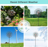 Stargarden Large Metal Wind Spinners, 20” Dia Kinetic Wind Sculptures, 6Layers Windmill Metal Yard Art Garden Decor