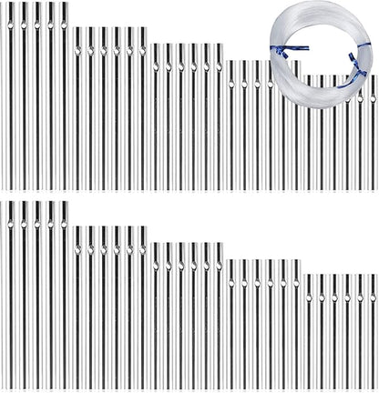 60 Pieces Wind Chime Tubes Parts Supplies Windchime String Metal Tubes for Crafts DIY Wind Chimes for Adults Arts and Crafts