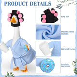 Shyyween Spring Porch Goose Outfits 23 Inch Lady Plastic Porch Goose Outfit Winter Pjs Light Blue Bathrobe Coffee Cup Curlers Cement Concrete Lawn Geese House Summer Statue Clothes