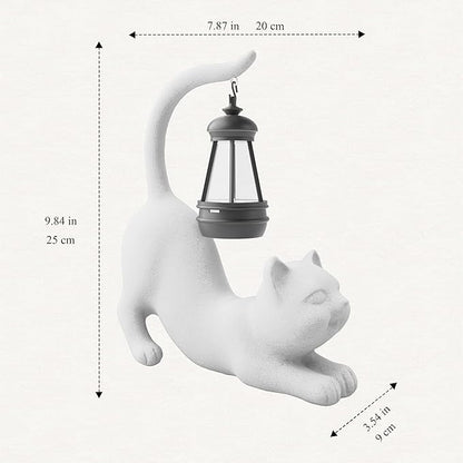 Elephant/Cat Sculpture Lantern Decor - Outdoor Lanterns&Indoor Statue Decorations for Garden,Yard,Porch,Home,Balcony - Gifts for Birthdays,Christmas,Children,Friends,Family,Mom,Women (W - Tail)