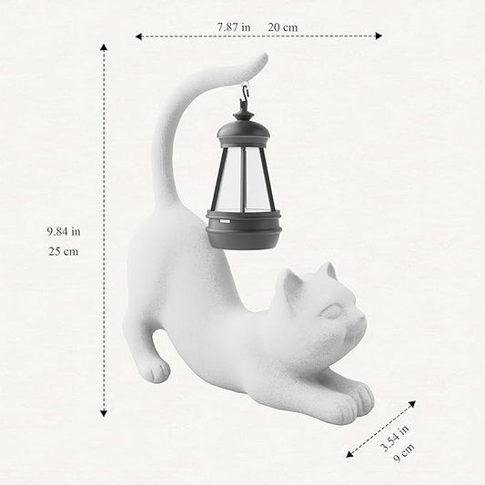 Elephant/Cat Sculpture Lantern Decor - Outdoor Lanterns&Indoor Statue Decorations for Garden,Yard,Porch,Home,Balcony - Gifts for Birthdays,Christmas,Children,Friends,Family,Mom,Women (W - Tail)