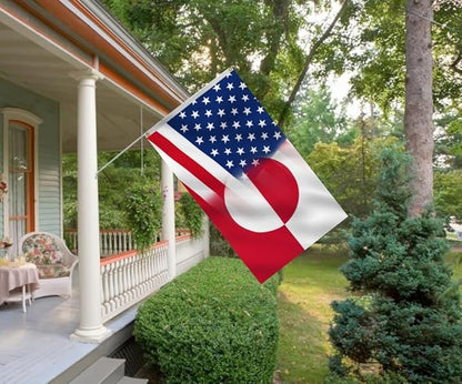 America Greenland Flag 6X10FT, USA Greenlander Friendship Flags,Both Sides Printed, Men Women Banner,Vibrant Colors, Double Stitched with 2 Brass Grommets, Bar Garden Street Decoration, GYM, Office Decor,Indoor Outdoor Use,Gifts. (X-US-GL, 6x10ft)