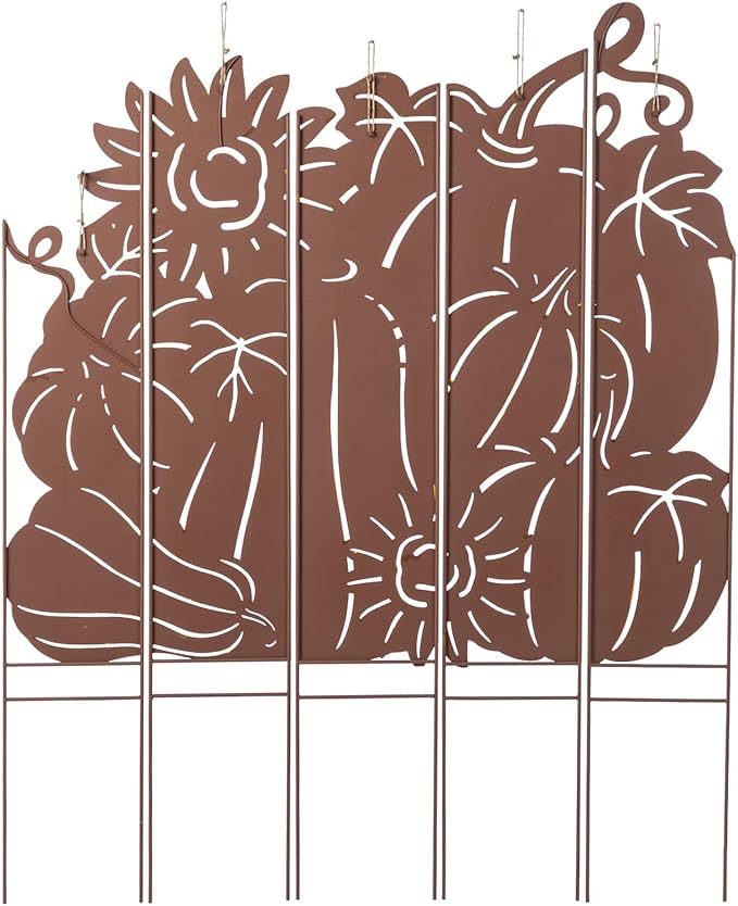 Glitzhome 41.75" H Fall Pumpkin Patch Combo Yard Stake, Metal Thanksgiving Pumpkins Sunflower Yard Signs, Decorative Pumpkin Garden Stake for Home Fall Autumn Harvest Halloween Patio Lawn Decor