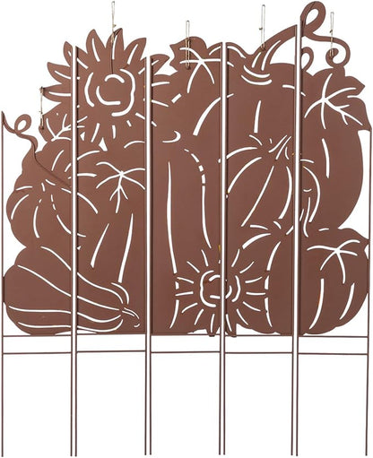 Glitzhome 41.75" H Fall Pumpkin Patch Combo Yard Stake, Metal Thanksgiving Pumpkins Sunflower Yard Signs, Decorative Pumpkin Garden Stake for Home Fall Autumn Harvest Halloween Patio Lawn Decor