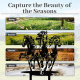 WADORN Herd of Horses Metal Decorative Garden Stakes, Black Horses Outdoor Statues Silhouette Funny Horse Lover Gifts Stakes Ornaments for All Season Home Yard Art Garden Patio Backyard Lawn Decors