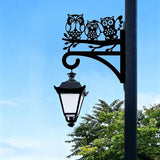 Owl Plant Hanger Bracket Iron Plant Brackets 10.6 x 11.8 Inch Black Leaf Animal Silhouette Indoor Outdoor Decorative Basket Wall Mounted Hanging Hooks for Flowers Pot Wind Chime Lantern