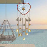 Bwinka Unique Sweet Heart Dream Catcher Wind Chimes Brass Bell for Outdoor Garden Home Hanging Decoration…