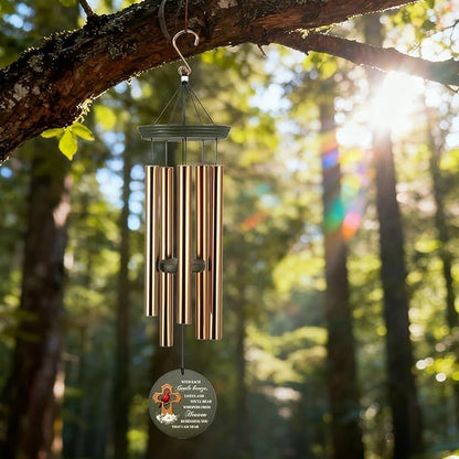Personalized Wind Chimes, 36inch Custom Sympathy Words for Loss of Loved Dad/Mom, Cardinal Memorial Gifts Keepsake, Decorative Wind Chime Outdoor Decor (Produced in USA)