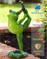 Garden Decor Frog Statue Outdoor Garden Sculptures for Yard Lawn Resin Animal Figurines Yoga Art Gardening Gifts(Dancing)