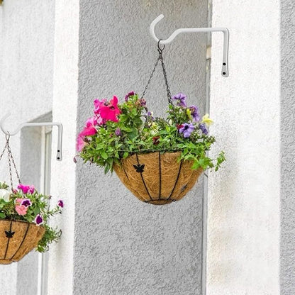MrMrKura 2 Pack 6 Inch Hanging Plant Bracket, Metal Plant Hangers, Wall Mount Planter Hooks for Bird Feeder Hanger/Lanterns/Wind Chimes (White)
