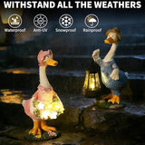 Goose Garden Statue Solar Light, Waterproof LED Decorative Lamp, Outdoor Solar-Powered Yard Art for Garden Patio Pathway Decoration & Housewarming Gift(A Pair)