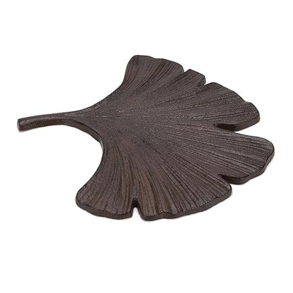 BRASSTAR Cast Iron Ginkgo Leaf Shape Modeling Stepping Stone Garden Lawn Flower Bed Outdoor Farmland Decor TQGJPT827