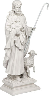 Design Toscano Jesus The Good Shepherd Religious Garden Statue (12 Inches Wide, 8 Inches Deep, 28 Inches High) and Classic Statuary Garden Plinth Base