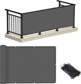 LOVE STORY Balcony Privacy Screen, 2.5'x7' Deck Shield Screen Fence Cover,UV Protection and Weather-Resistant,3 FT Height for Deck, Patio, Backyard, Outdoor Pool, Porch, Railing, Dark Grey