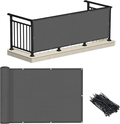 LOVE STORY Balcony Privacy Screen, 3'x13' Deck Shield Screen Fence Cover,UV Protection and Weather-Resistant,3 FT Height for Deck, Patio, Backyard, Outdoor Pool, Porch, Railing, Dark Grey