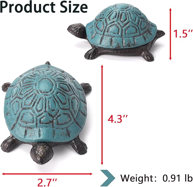 Cast Iron Turtle Hidden Key Holder for Outside