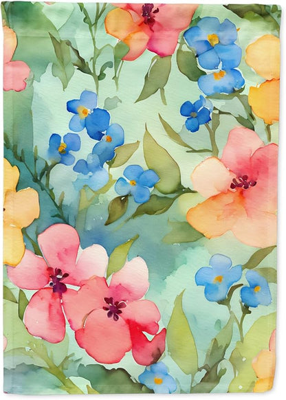 Caroline's Treasures Alaska Forget-me-nots in Watercolor Garden Flag Mailbox Flag Decorative Yard Flag Banner Outside Patio Artwork Yard Flower Beds, Garden Size, Multicolor