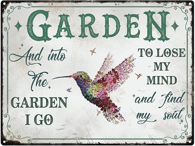 Bnesi Garden Signs for Outside Rustic Garden Home Outdoor Sign Decor Gift for Mothers Day, Grandmas Humming Bird Outside Sign Decoration Welcome Sign Patio Signs and Decor Outdoor (Pink, Star)