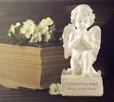 Artisan Flair Praying Angel Figurines,Resin White Cherubs Statues,Home Garden Memorial Angel Sculpture-6.5 Inch