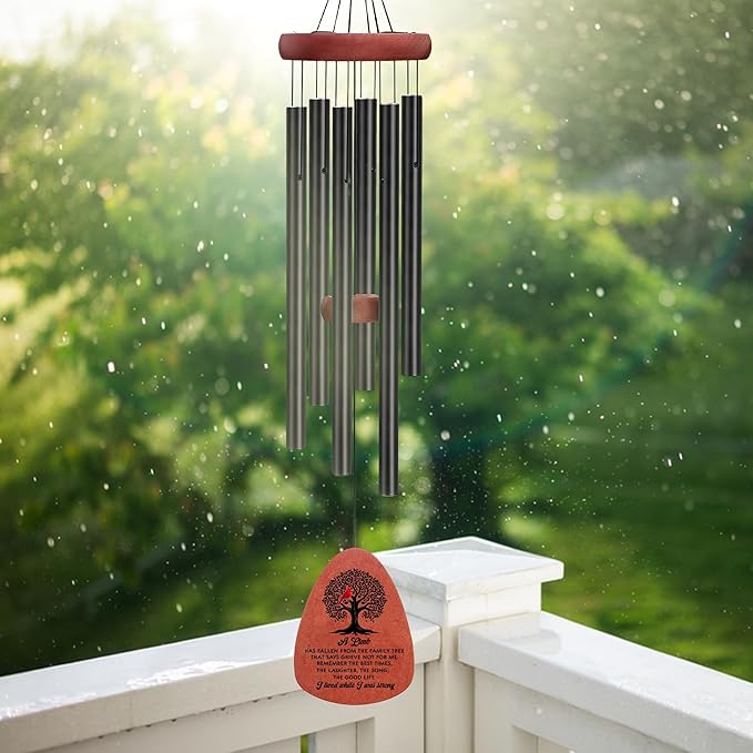 Cardinal Wind Chimes for Loss of Loved One, Sympathy Wind Chimes Home Decor Outdoor Garden, Gifts for Bereavement, Condolence, Funeral, Soothing Melodic Tones with Mute Option C2