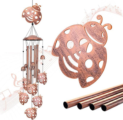 Ladybug Wind Chimes for Outside,Ladybug Gifts for Women Men/Memorial Gifts/Birthday Gift Metal windchimes Outdoors/Indoors,Garden Decor,Patio,Home,Porch,Yard Decorations