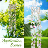 17.9In Crystal Suncatcher Glass Wind Chimes Style Rainbow Maker Suncatcher Prism Crystal Octagonal Bead Chains Windchime for Window Hanging Ornament Home Garden Decor Indoor Outdoor Office