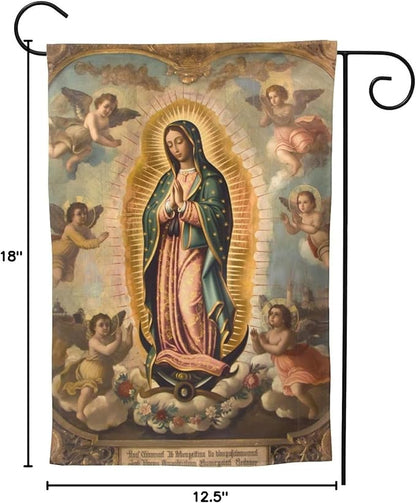 YISHOW Our Lady of Guadalupe Mother Of God Garden Flag Double Sided Vertical Holly Mary Blessed Virgin Mary Religious House Flags Yard Signs Outdoor Decor 12.5"X18"
