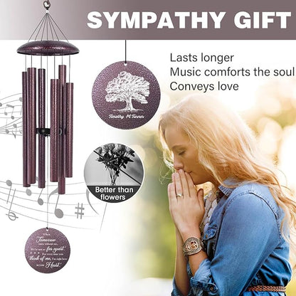 ASTARIN 32 inch Windchimes in Memory of a Loved One, Personalized Name Wind Chimes Memorial, Bereavement Gifts for Loss of Mother, Wind Chimes for Outside Deep Tone, Produced in USA