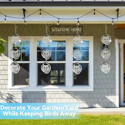 Bird Deterren for Outside Patio, 12 PCS High Reflective Bird Scare Devices Outdoor Decor, 3D Bird Reflectors for Garden, Porch, and Window Decoration